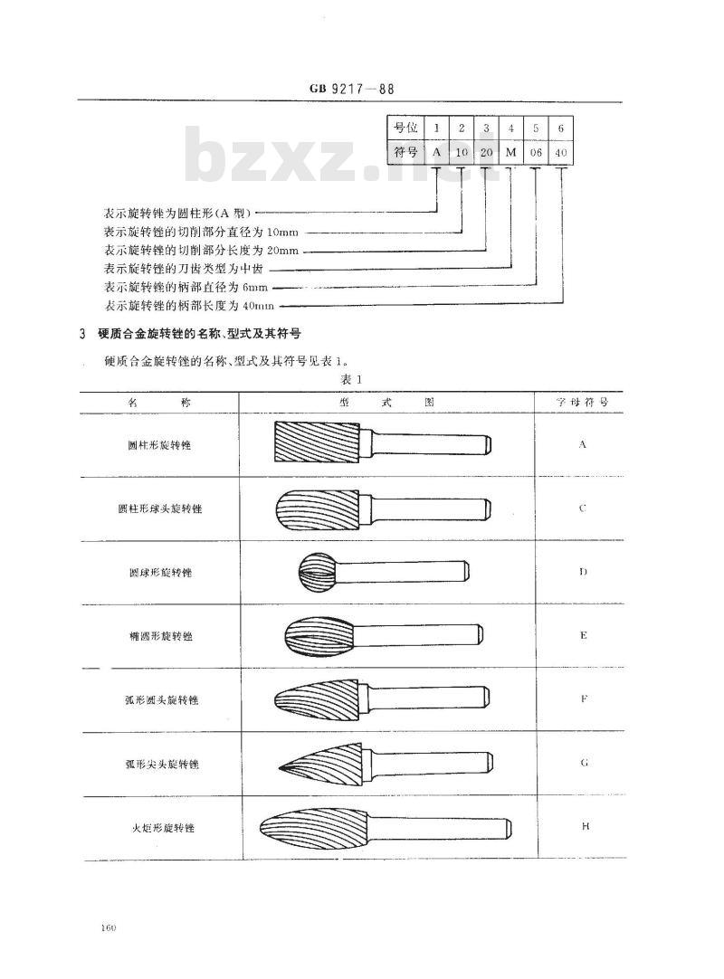 GB/T 9217-1988 硬质合金旋转锉技术条件
