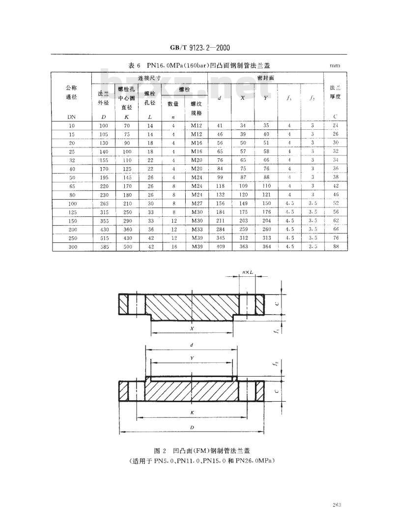 GB/T 9123.2-2000 凹凸面钢制管法兰盖