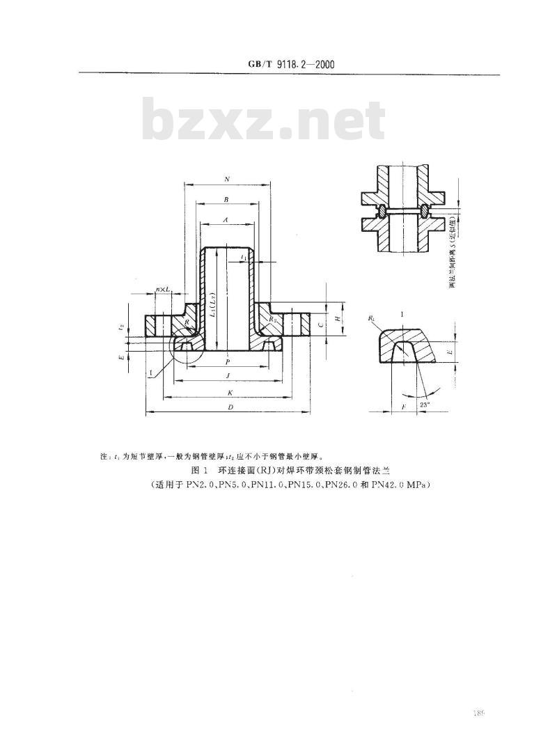 GB/T 9118.2-2000 环连接面对焊环带颈松套钢制管法兰