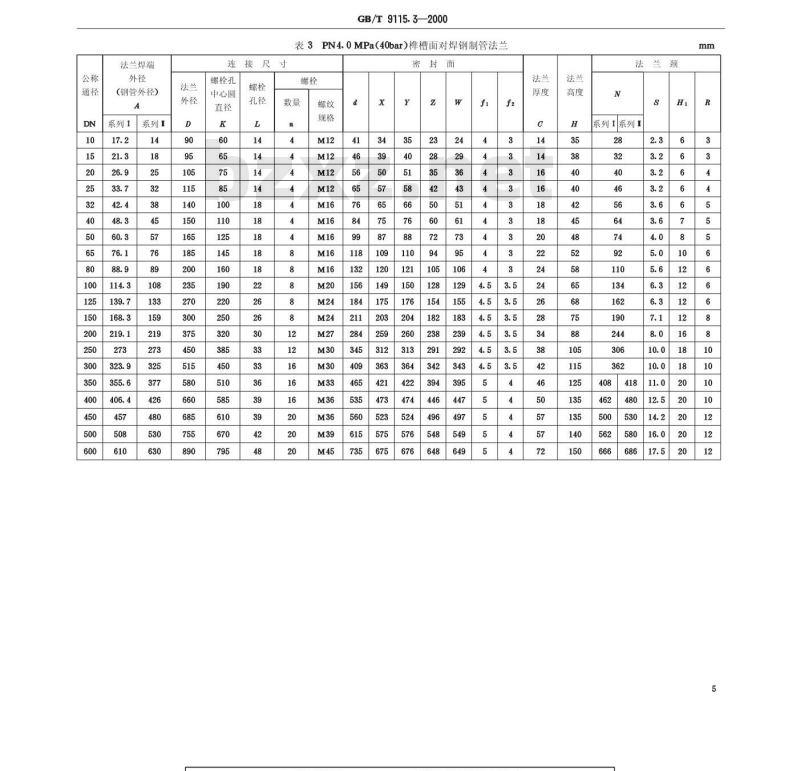 GB/T 9115.3-2000 榫槽面对焊钢制管法兰