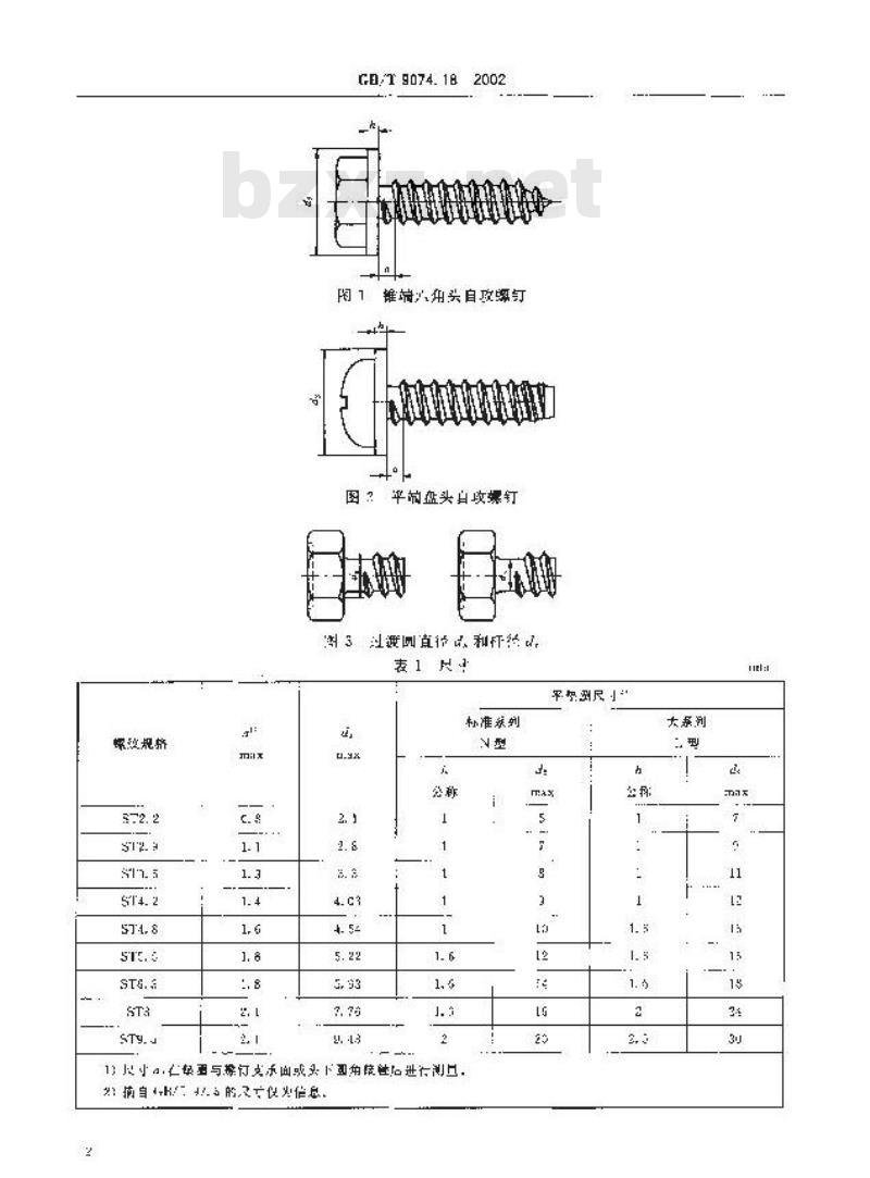 GB/T 9074.18-2002 自攻螺钉和平垫圈组合件
