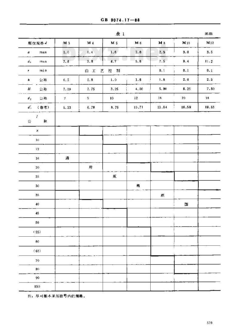 GB/T 9074.17-1988 六角头螺栓和弹簧垫圈及平垫圈组合件