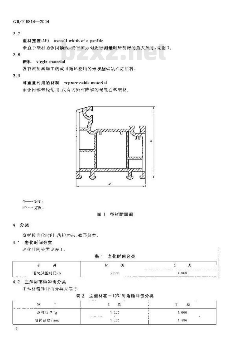 GB/T 8814-2004 门、窗用未增塑聚氯乙烯(PVC-U)型材