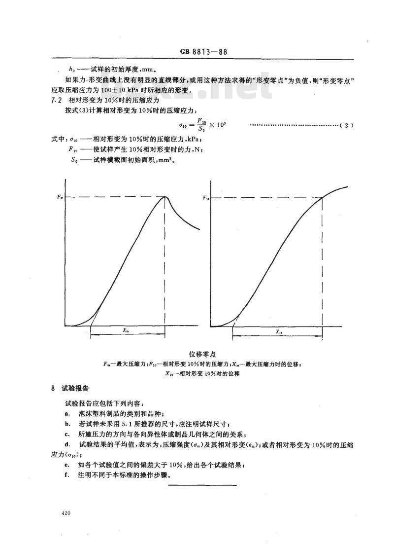 GB/T 8813-1988 硬质泡沫塑料压缩试验方法