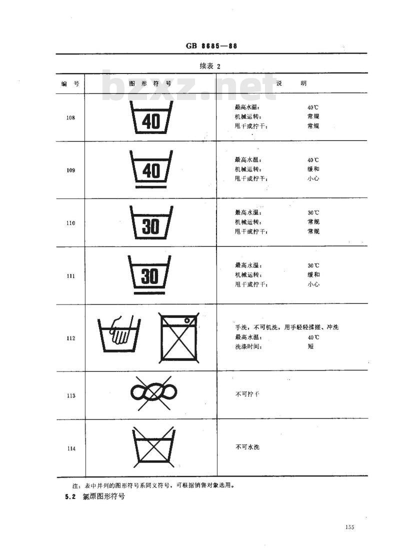 GB 8685-1988 纺织品和服装使用说明的图形符号