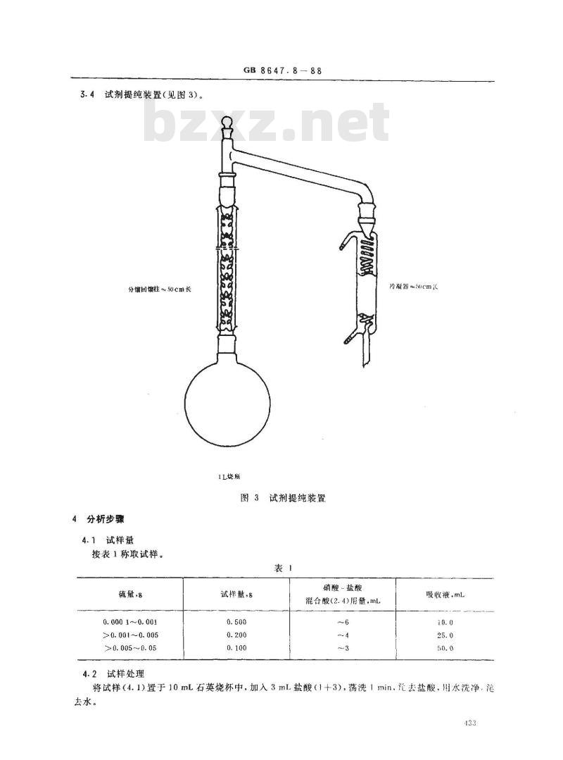 GB/T 8647.8-1988 镍化学分析方法 蒸馏-示波极谱法测定硫量