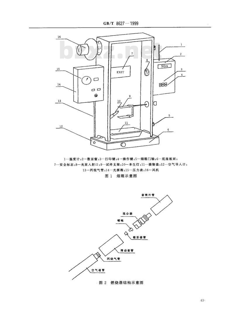 GB/T 8627-1999 建筑材料燃烧或分解的烟密度试验方法