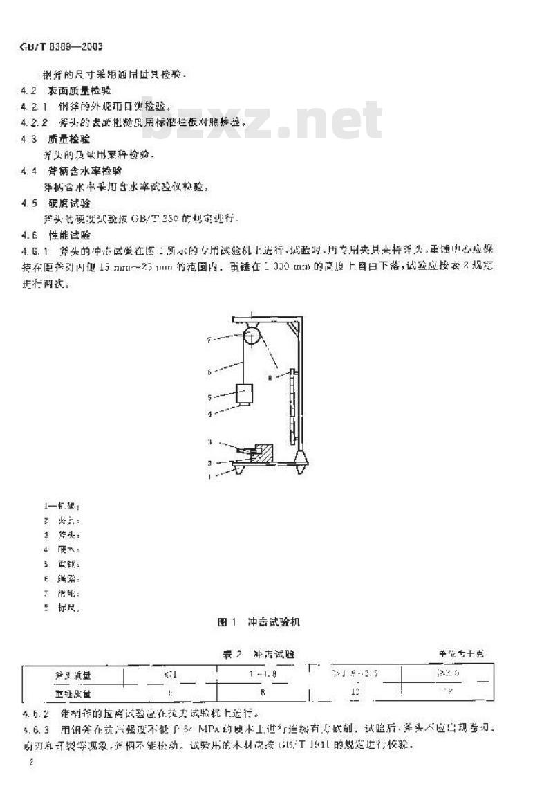 GB/T 8389-2003 钢斧通用技术条件