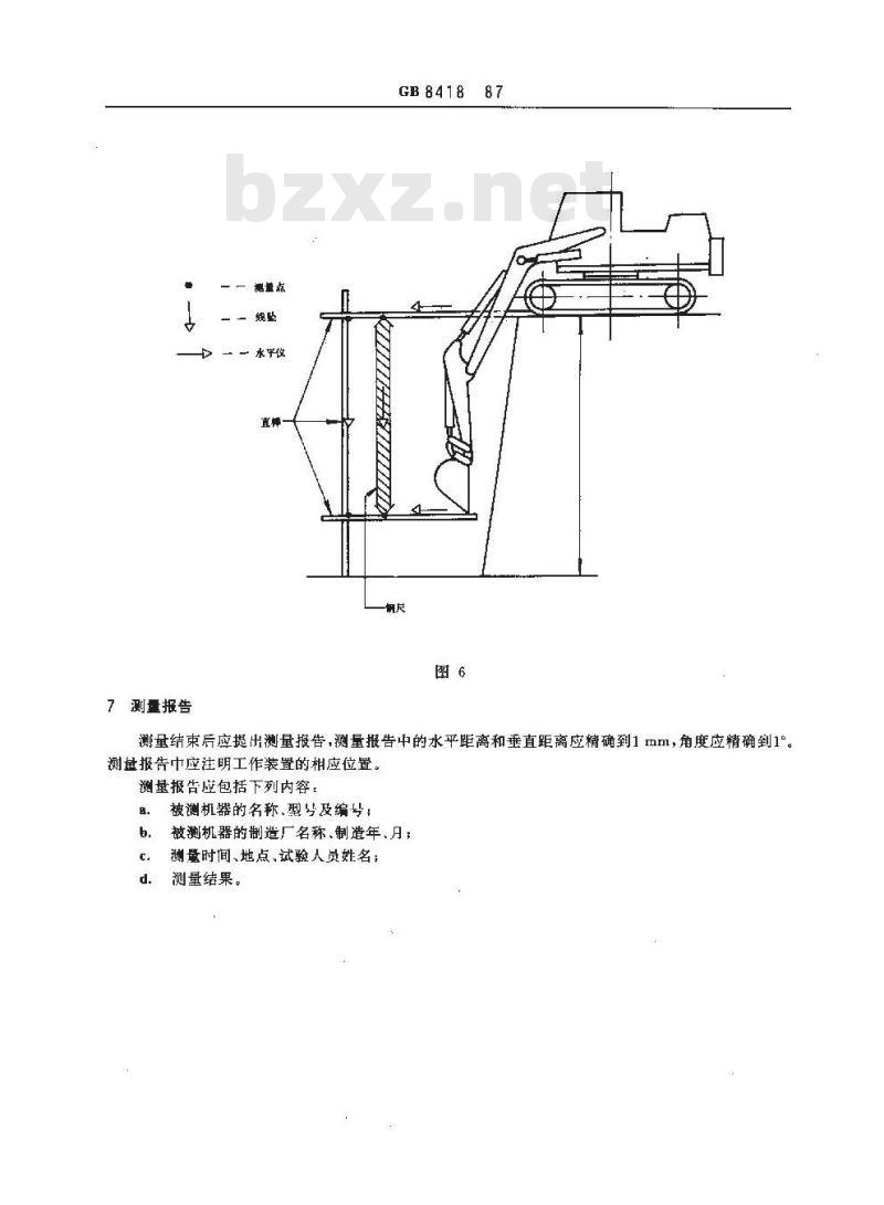 GB 8418-1987 土方机械 整机尺寸的测量方法