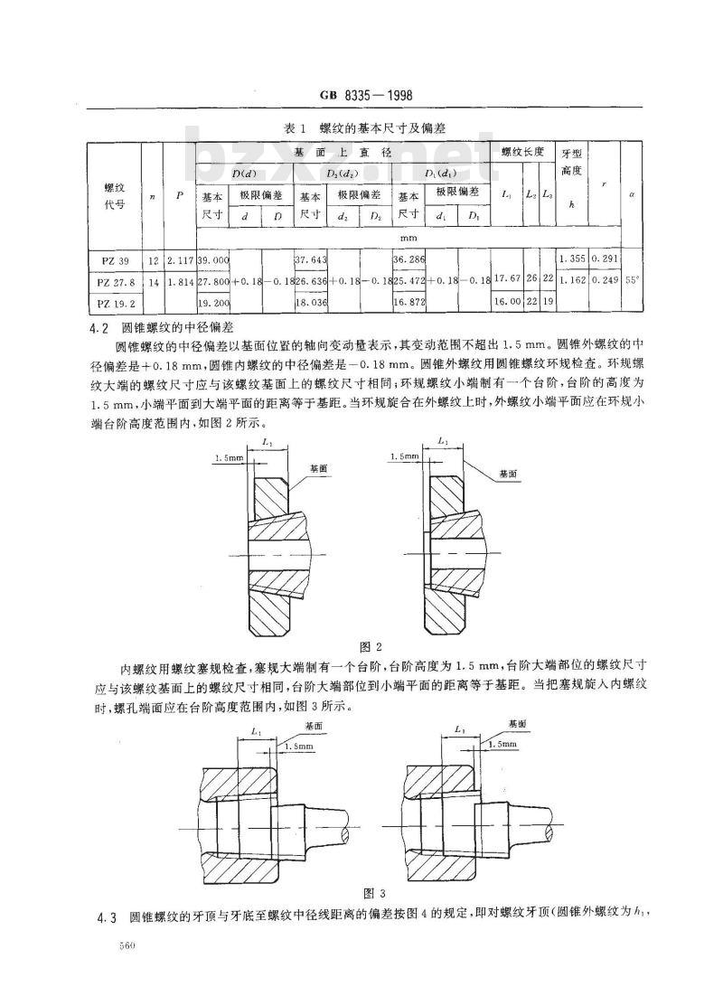 GB 8335-1998 气瓶专用螺纹