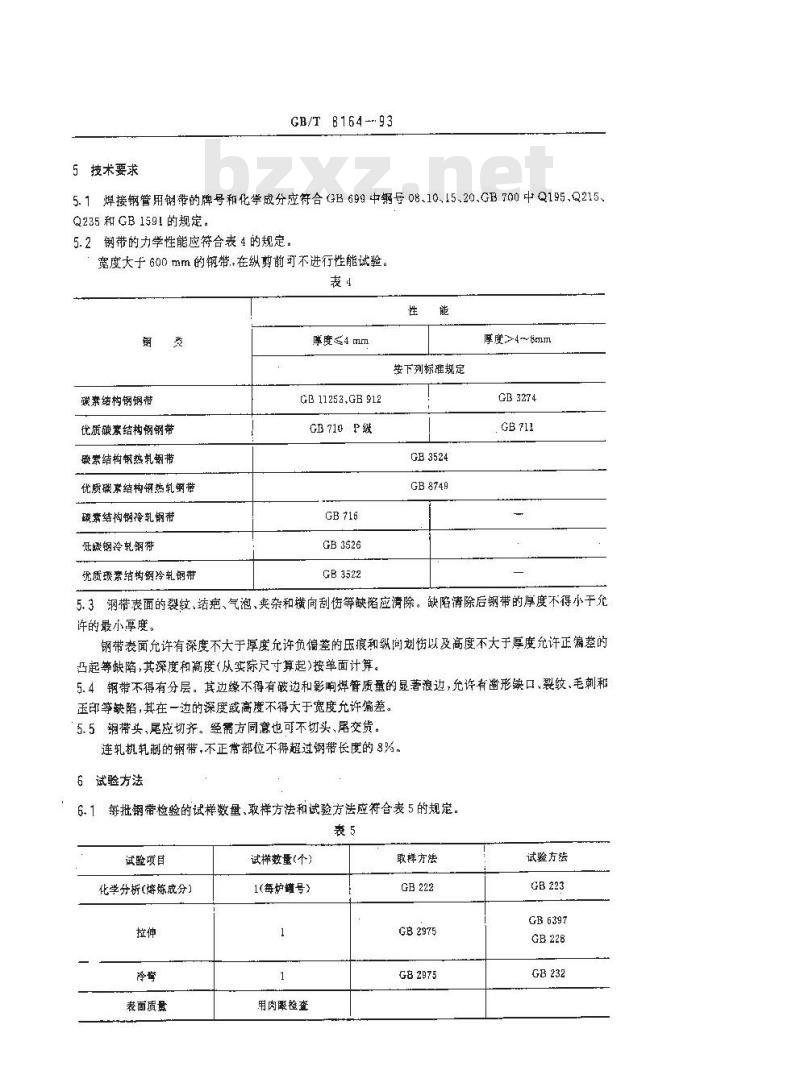 GB/T 8164-1993 焊接钢管用钢带