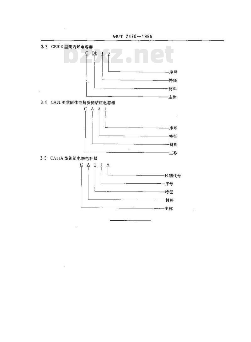 GB/T 2470-1995 电子设备用固定电阻器、固定电容器型号命名方法