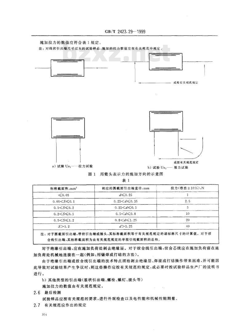 GB/T 2423.29-1999 电工电子产品环境试验 第2部分：试验方法 试验U：引出端及整体安装件强度