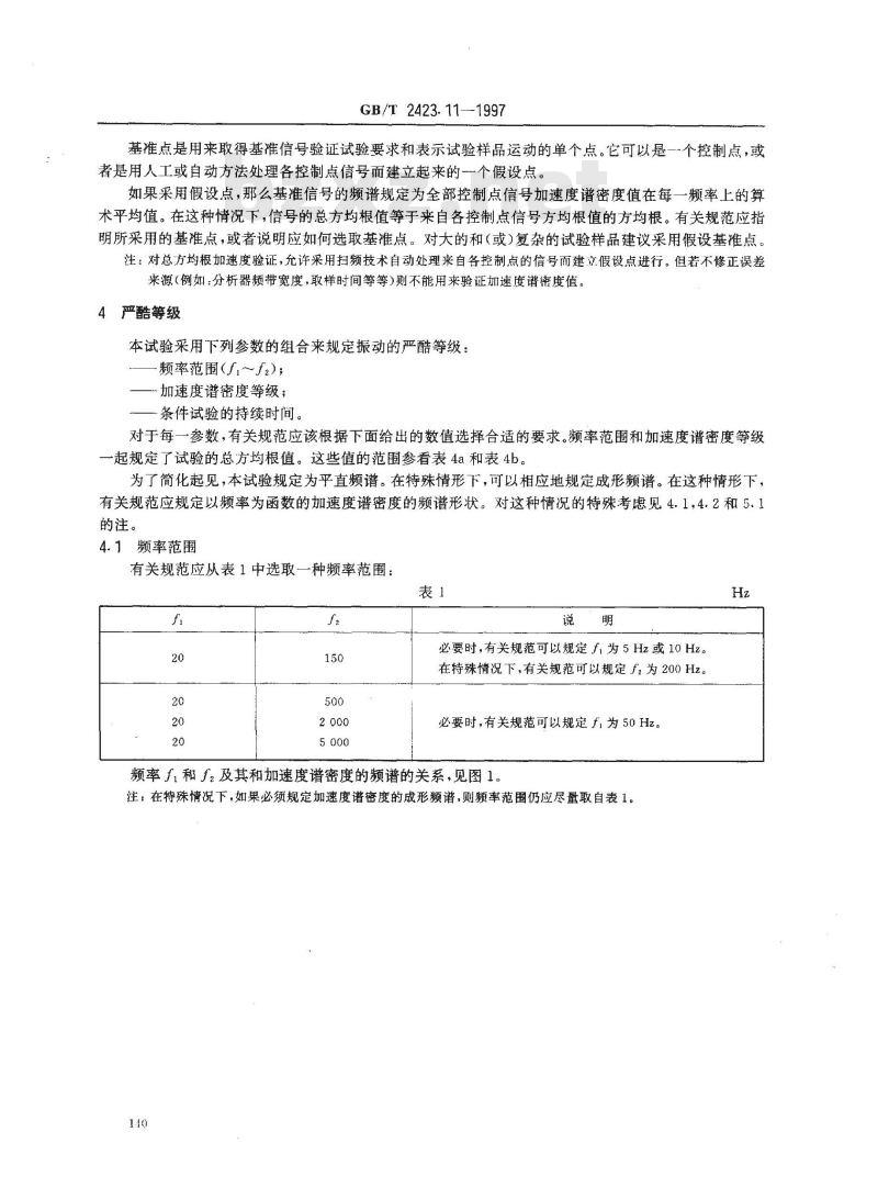 GB/T 2423.11-1997 电工电子产品环境试验 第2部分:试验方法 试验Fd:宽频带随机振动--一般要求