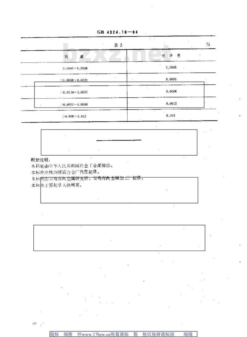 GB/T 4324.19-1984 钨化学分析方法 二安替吡啉甲烷光度法测定钛量