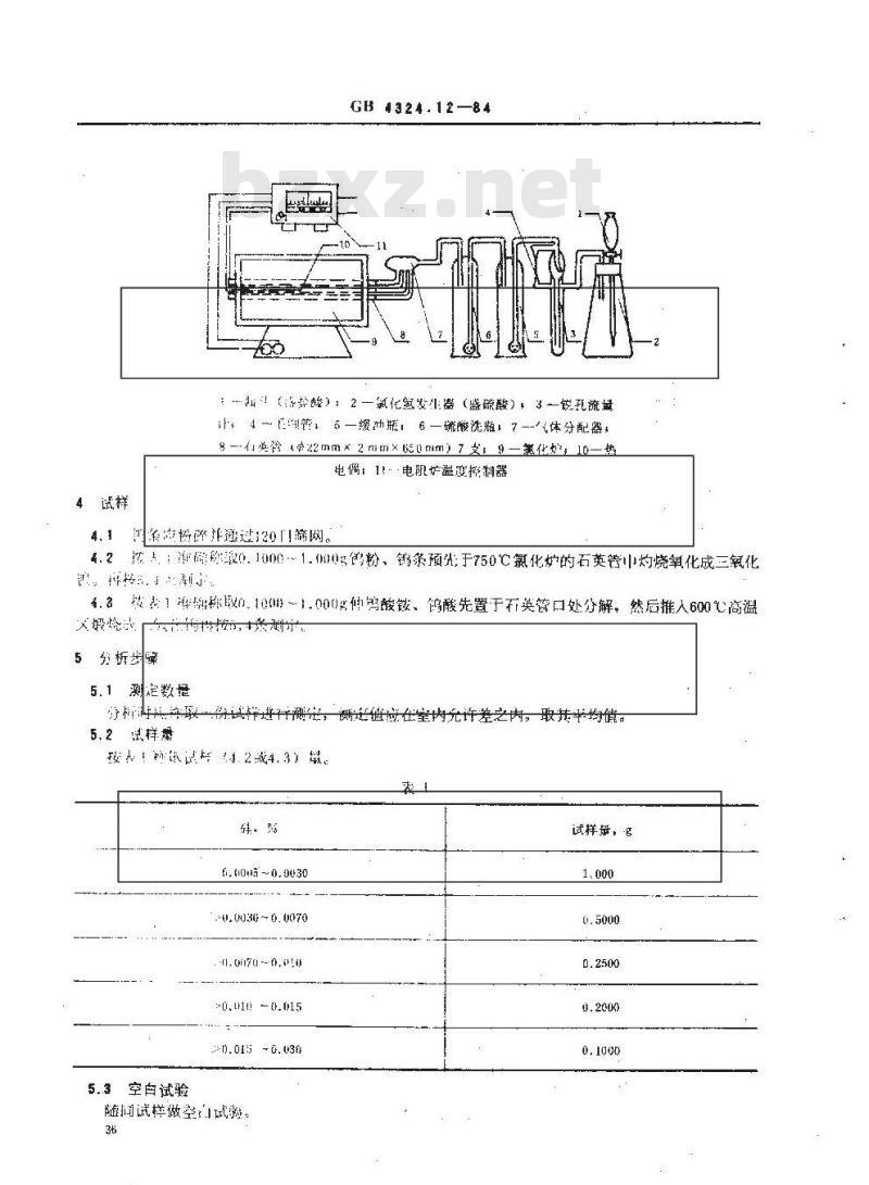 GB/T 4324.12-1984 钨化学分析方法 氯化-钼蓝光度法测定硅量