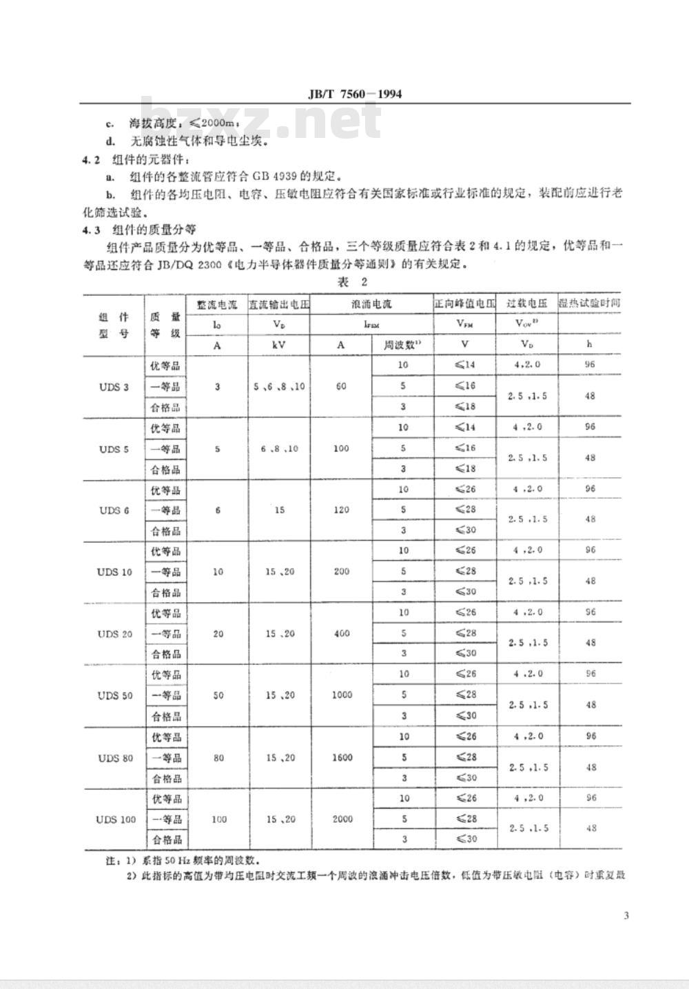 JB/T 7560-1994 UDS 系列三相高压整流组件