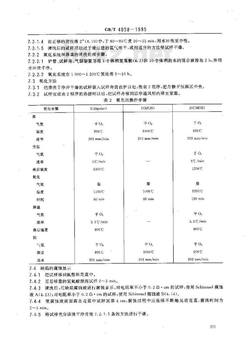 GB/T 4058-1995 硅抛光片氧化诱生缺陷的检验方法