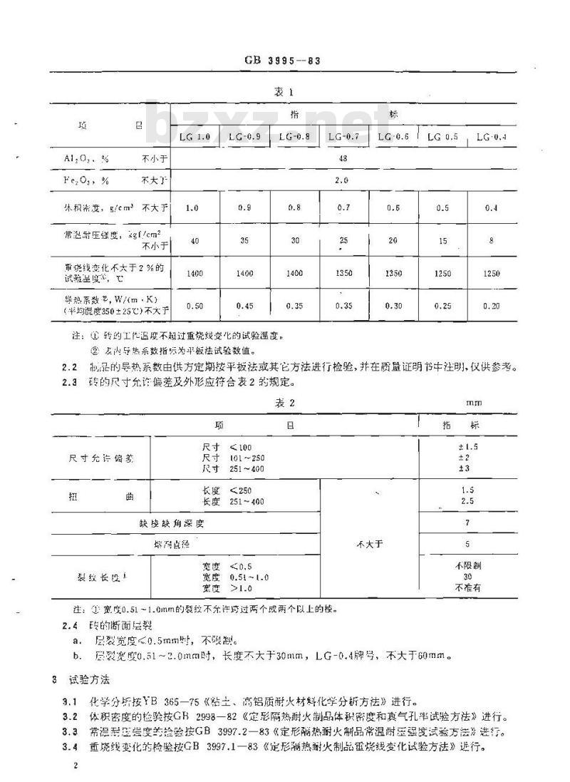 GB/T 3995-1983 高铝质隔热耐火砖