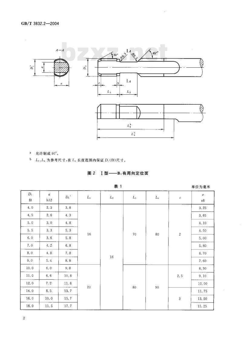 GB/T 3832.2-2004 拉刀柄部 第2部分：圆柱形前柄
