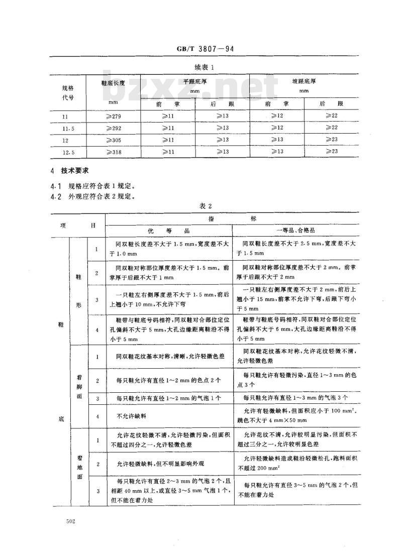 GB 3807-1994 聚氯乙烯微孔塑料拖鞋