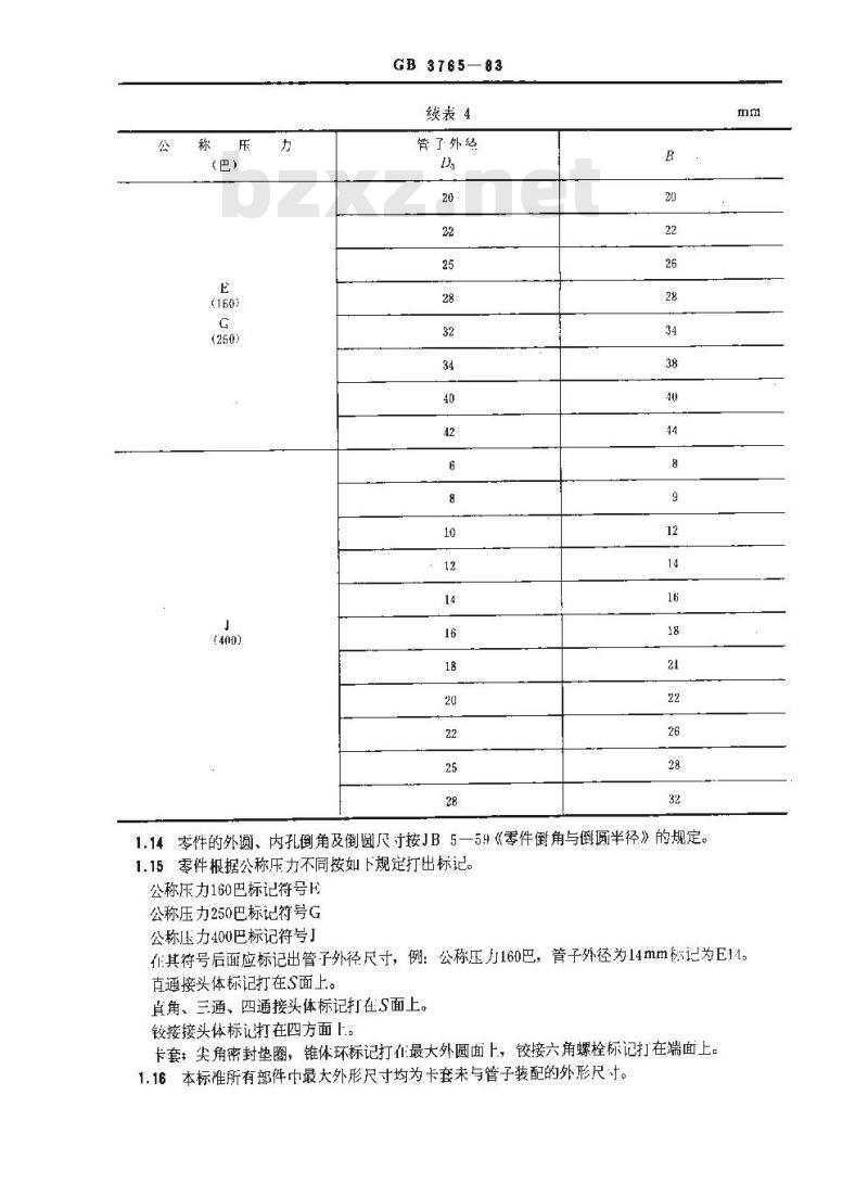 GB/T 3765-1983 卡套式管接头 技术条件