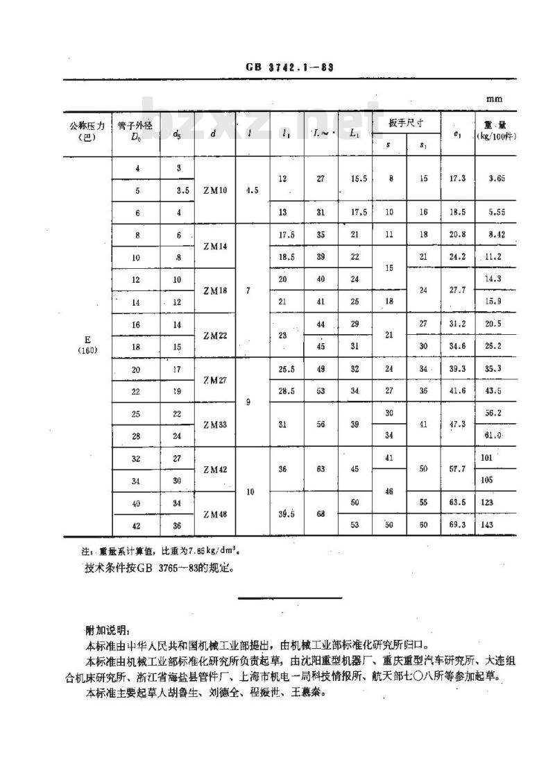 GB 3742.1-1983 卡套式锥螺纹三通管接头