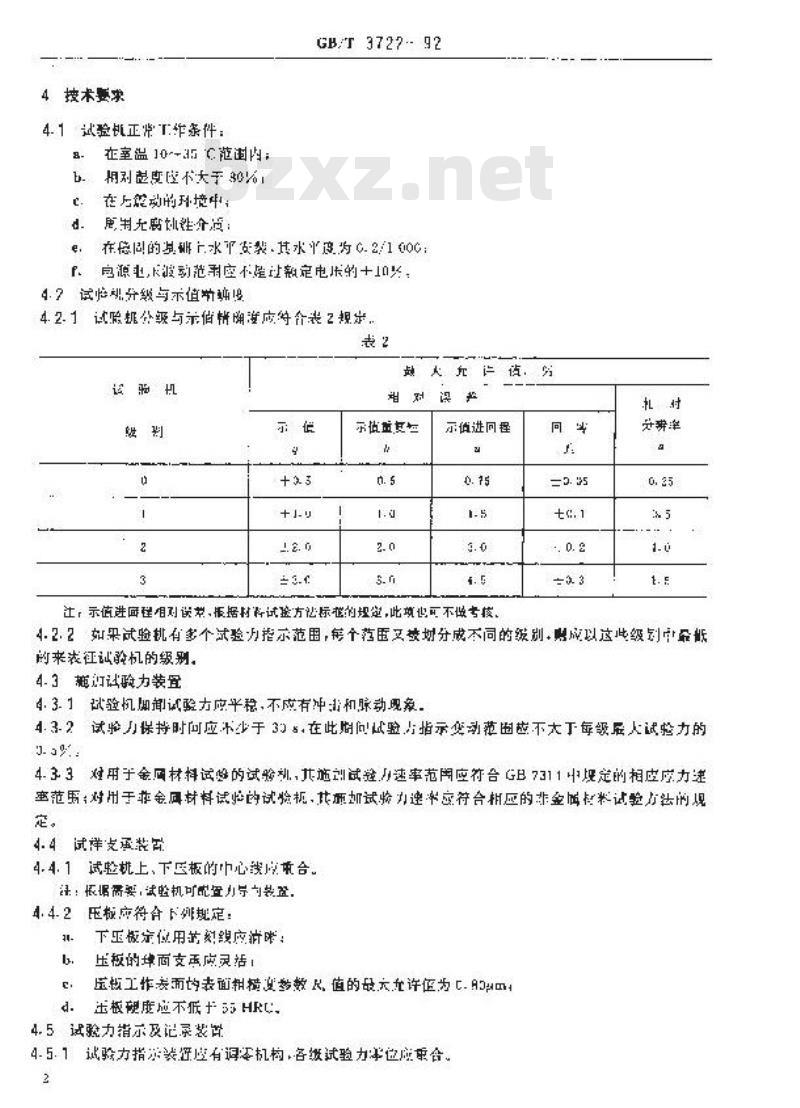 GB/T 3722-1992 液压式压力试验机