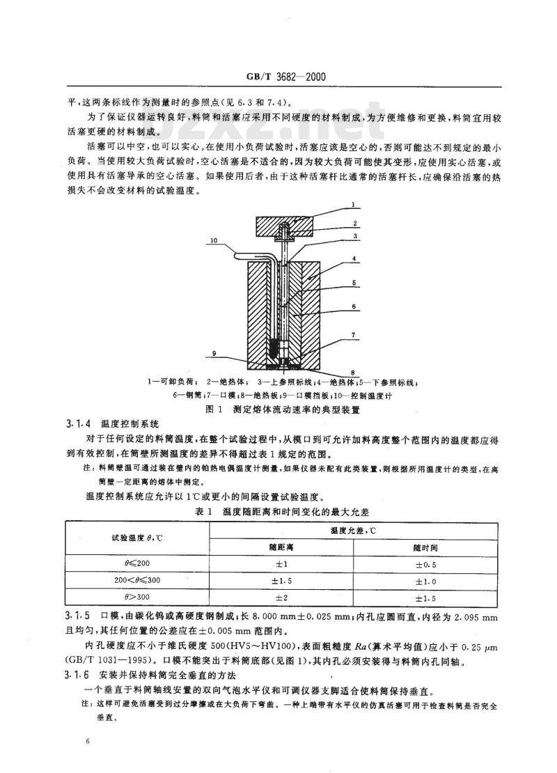 GB/T 3682-2000 热塑性塑料熔体质量流动速率和熔体体积流动速率的测定