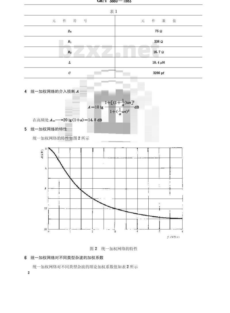GB/T 3660-1983 测量视频连续随机杂波用的统一加权网络