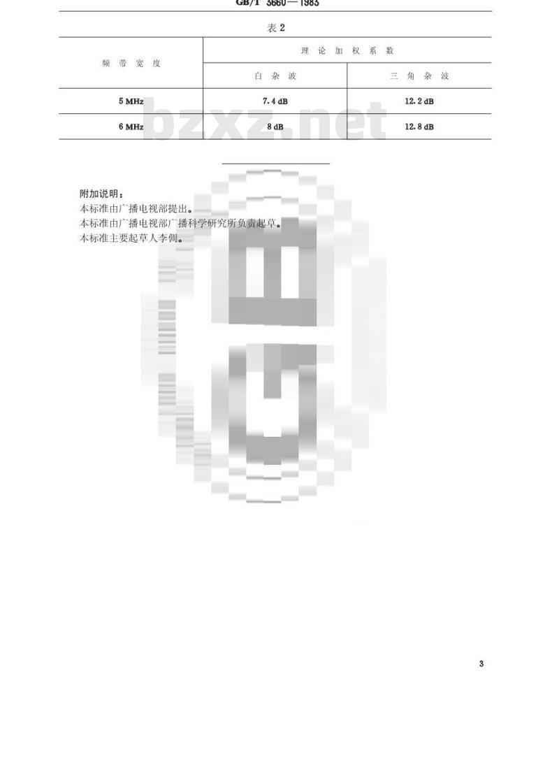 GB/T 3660-1983 测量视频连续随机杂波用的统一加权网络