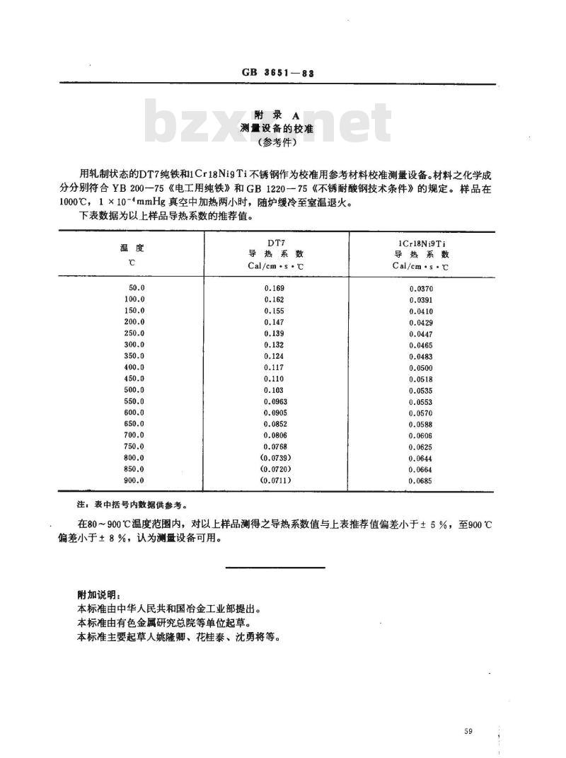 GB/T 3651-1983 金属高温导热系数测量方法