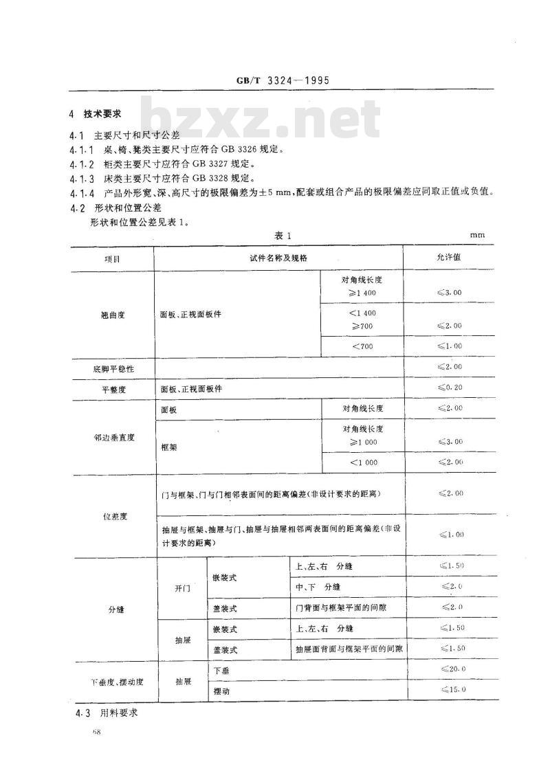 GB/T 3324-1995 木家具通用技术条件