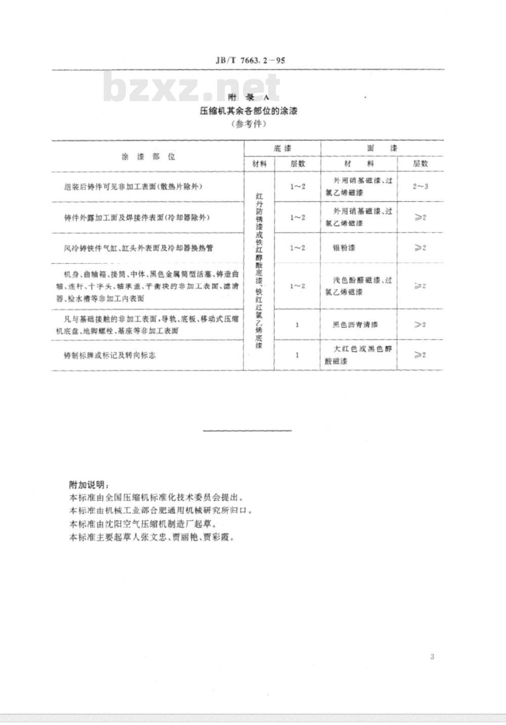 JB/T 7663.2-1995 容积式压缩机 涂漆技术条件