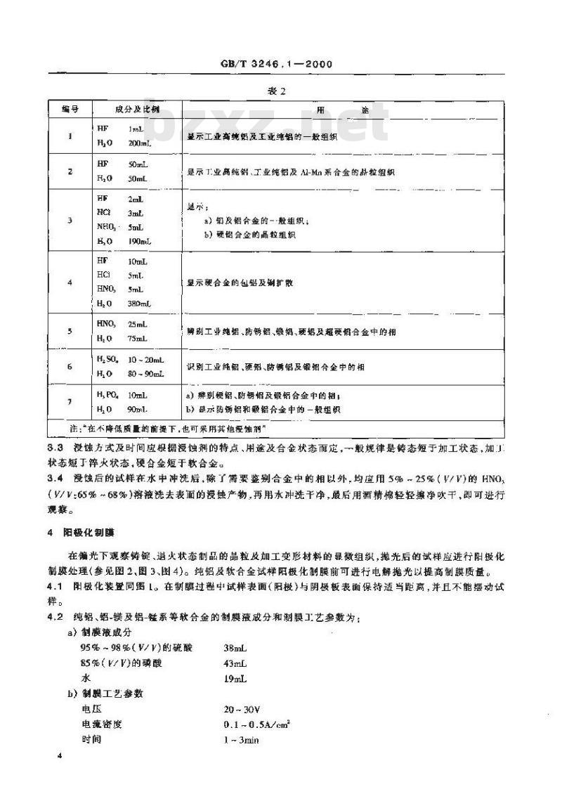 GB/T 3246.1-2000 变形铝及铝合金制品显微组织检验方法