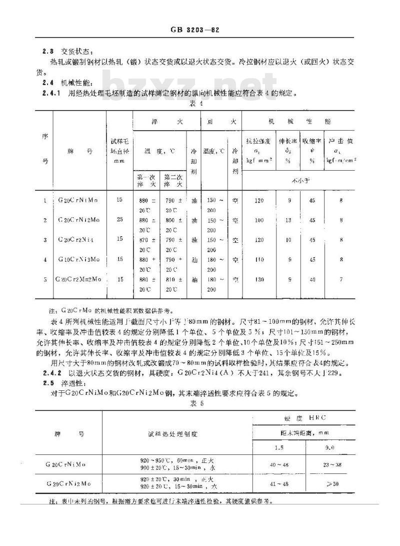 GB/T 3203-1982 渗碳轴承钢 技术条件