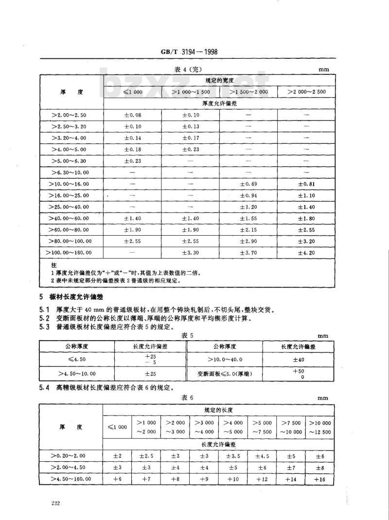 GB/T 3194-1998 铝及铝合金板、带材的尺寸允许偏差