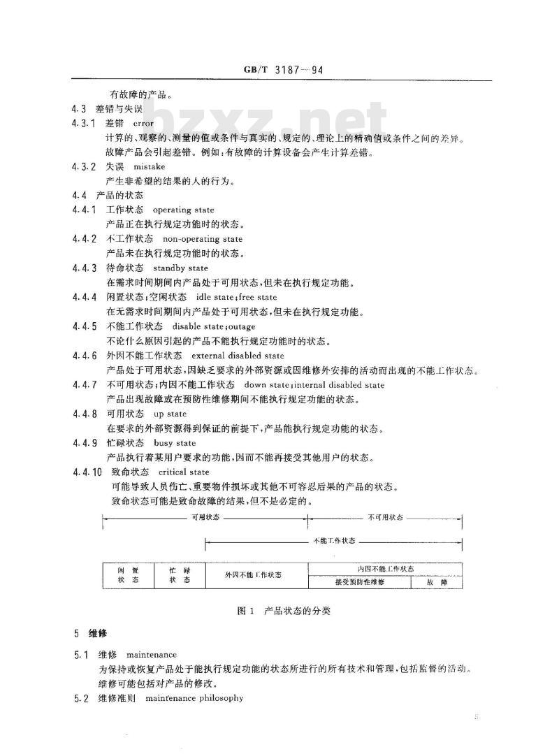 GB/T 3187-1994 可靠性、维修性术语