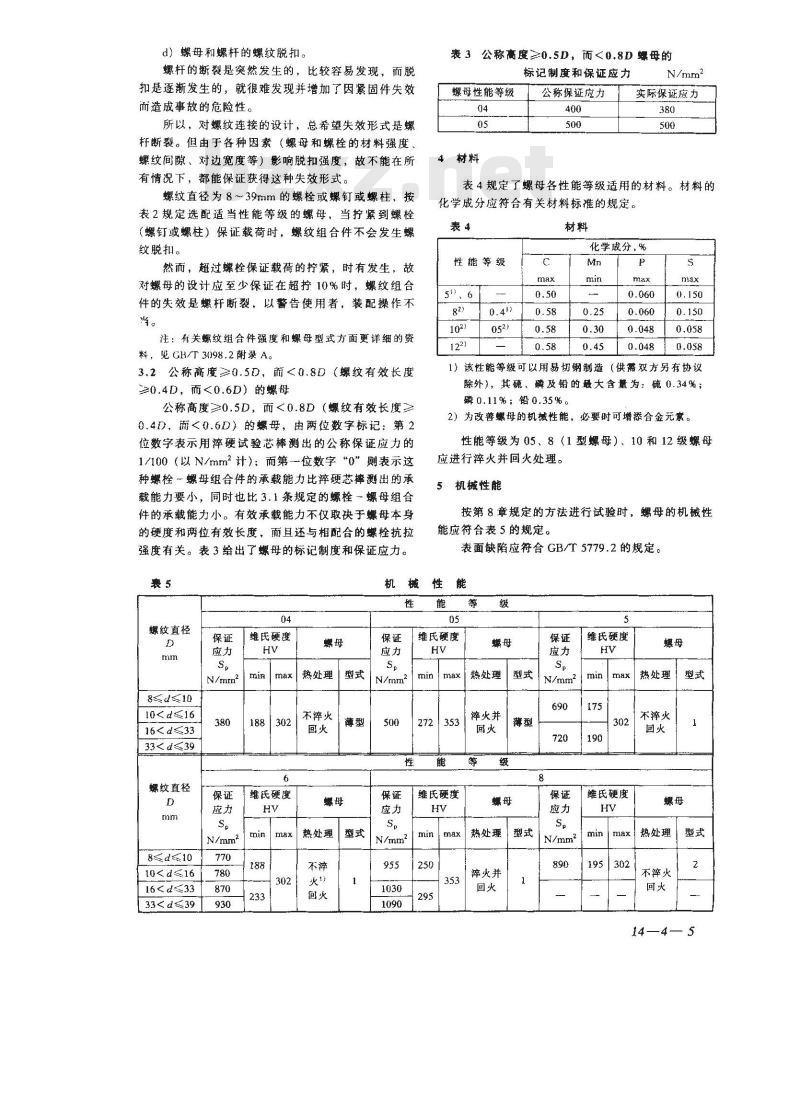 GB/T 3098.4-2000 紧固件机械性能 螺母 细牙螺纹