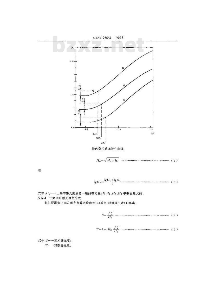 GB/T 2924-1995 彩色摄影用负片ISO感光度的测定