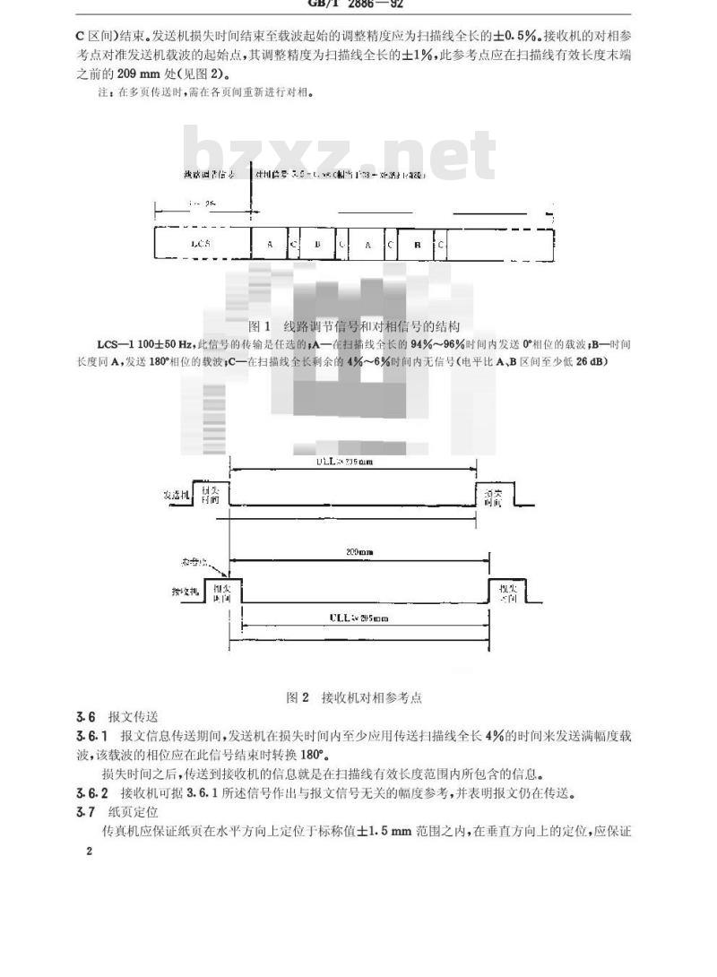 GB/T 2886-1992 文件传真二类机在电话网中互通技术条件