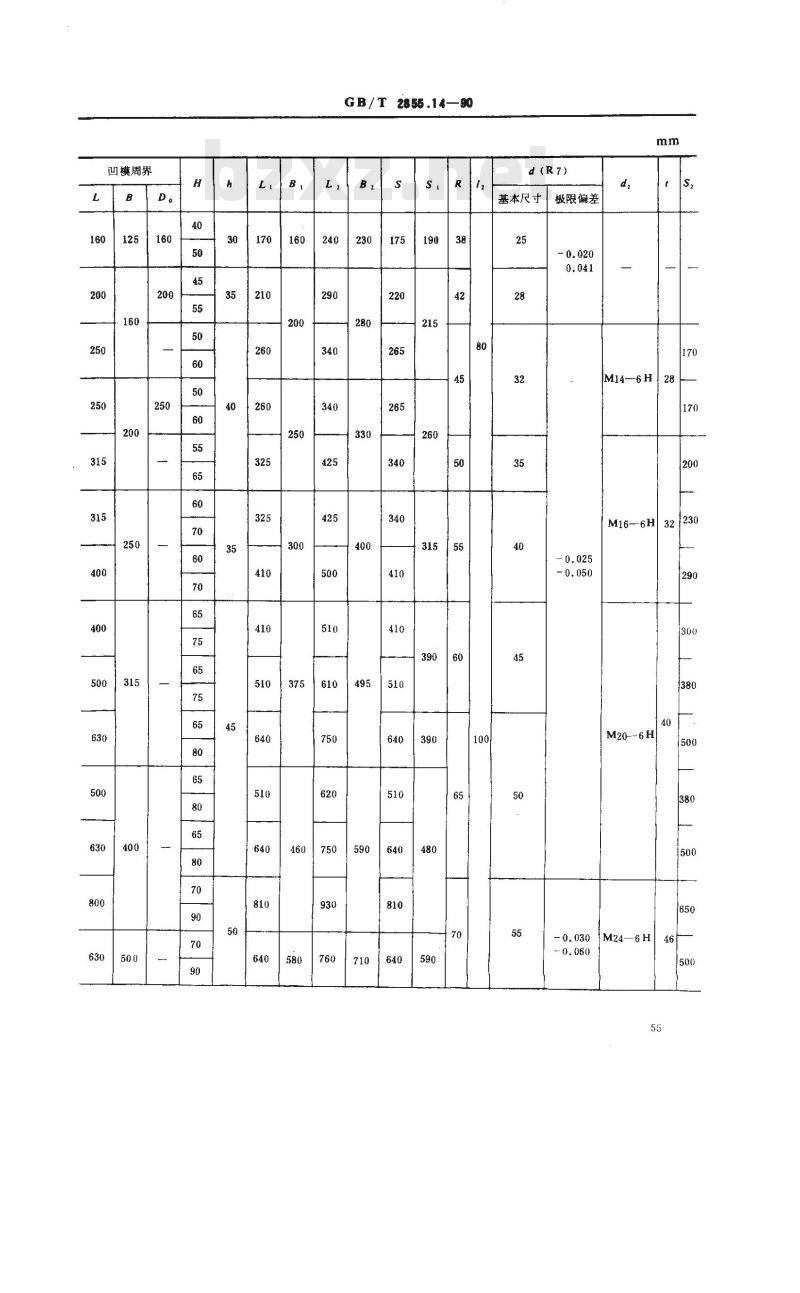 GB/T 2855.14-1990 冲模滑动导向模座 四导柱下模座