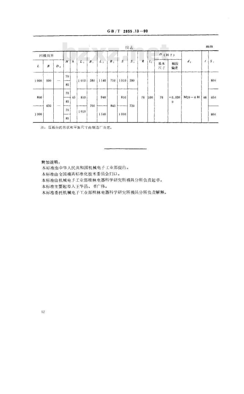 GB/T 2855.13-1990 冲模滑动导向模座 四导柱上模座