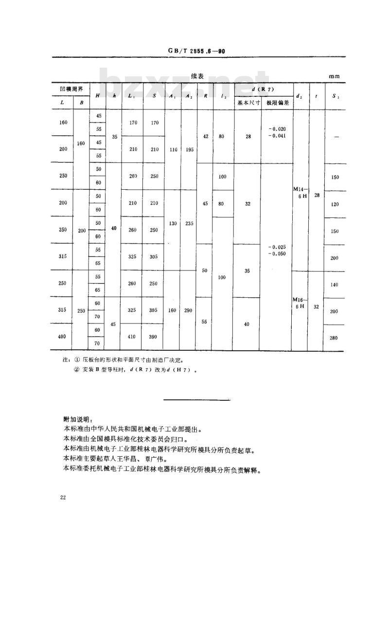GB/T 2855.6-1990 冲模滑动导向模座 后侧导柱下模座