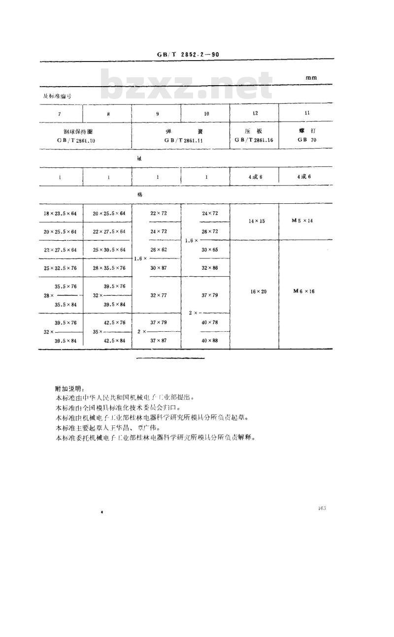 GB/T 2852.2-1990 冲模滚动导向模架 中间导柱模架