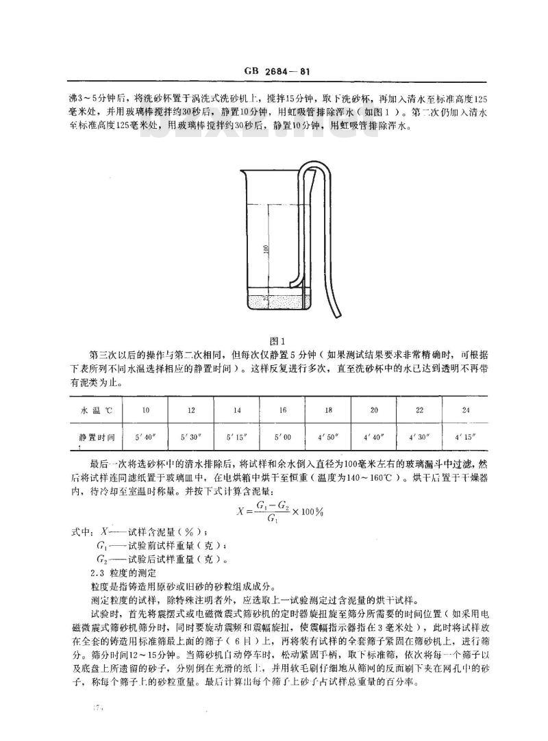 GB/T 2684-1981 铸造用原砂及混和料试验方法