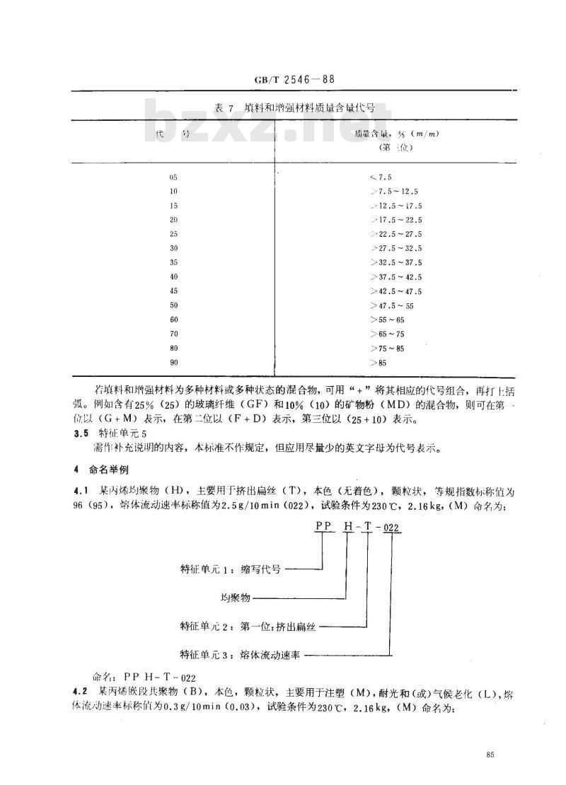 GB/T 2546-1988 聚丙烯和丙烯共聚物材料命名