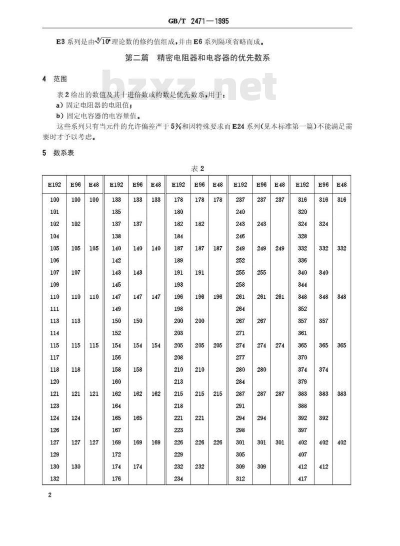 GB/T 2471-1995 电阻器和电容器优先数系
