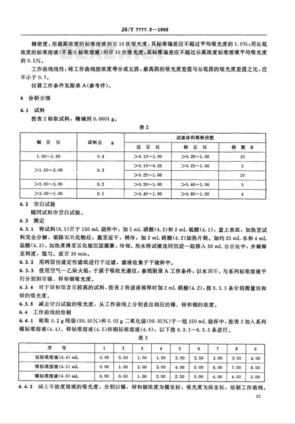 JB/T 7777.5-1995 银氧化锡氧化铟电触头材料化学