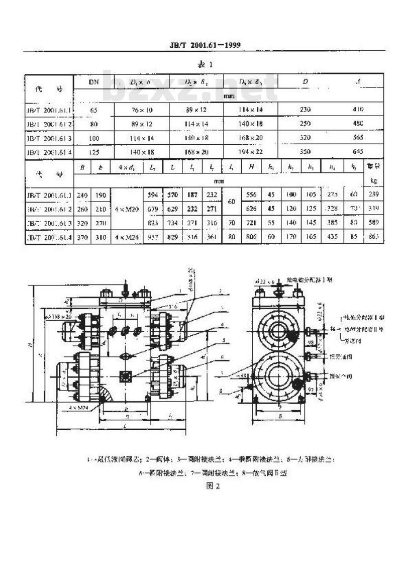 JB/T 2001.61-1999 水系统 泵站用最低液面阀(PN=20MPa)